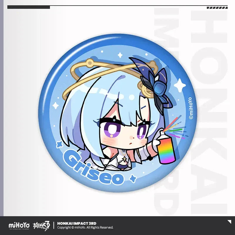 HONKAI MEME Series Tinplate Badge Honkai Impact 3rd Griseo ACG Go Anime www.acg-go.com Bronya, Coralie, Dream Seeker, Elysia, Fu Hua, Griseo, Helia, Herrscher of Sentience, Honkai Impact 3rd, Kiana, Raiden Mei, Seele, Senadina, Songque, Thelema, Theresa, Vita