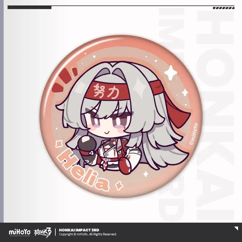 HONKAI MEME Series Tinplate Badge Honkai Impact 3rd Helia ACG Go Anime www.acg-go.com Bronya, Coralie, Dream Seeker, Elysia, Fu Hua, Griseo, Helia, Herrscher of Sentience, Honkai Impact 3rd, Kiana, Raiden Mei, Seele, Senadina, Songque, Thelema, Theresa, Vita