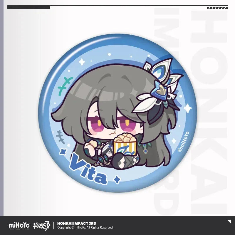 HONKAI MEME Series Tinplate Badge Honkai Impact 3rd Herrscher of Sentience ACG Go Anime www.acg-go.com Bronya, Coralie, Dream Seeker, Elysia, Fu Hua, Griseo, Helia, Herrscher of Sentience, Honkai Impact 3rd, Kiana, Raiden Mei, Seele, Senadina, Songque, Thelema, Theresa, Vita