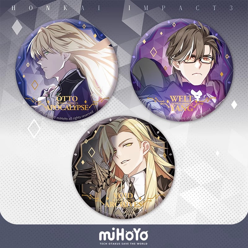 honkai impact 3rd male character gold stamping badge ACG GO