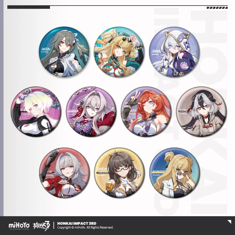 honkai impact 3rd portrait series tinplate badge vol 2 ACG GO