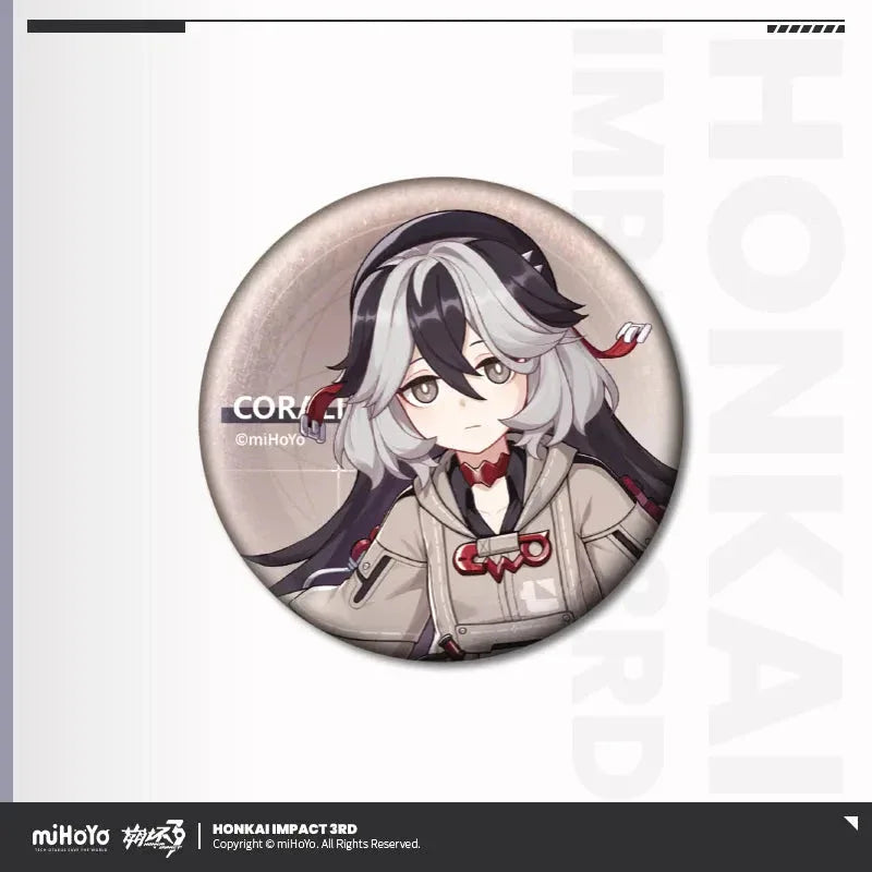 Portrait Series Tinplate Badge Vol.2 Honkai Impact 3rd Coralie ACG Go Anime www.acg-go.com Badge, Coralie, Dream Seeker, Helia, Honkai Impact 3rd, Lantern, Senadina, Songque, Thelema