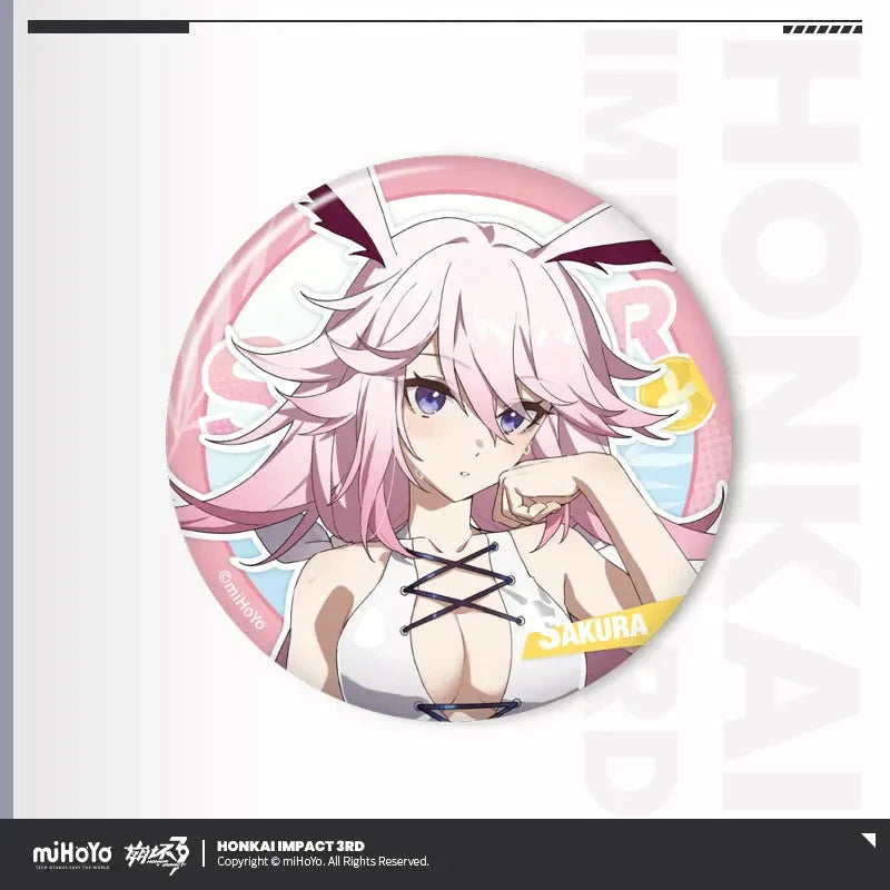 Summer Cruise Series Tinplate Badge Vol.4 Honkai Impact 3rd Hua ACG Go Anime www.acg-go.com Aponia, Badge, Eden, Elysia, Griseo, Honkai Impact 3rd, Hua, Kalpas, Kevin, Kosma, Mobius, Pardofelis, Sakura, Su, Vill-V