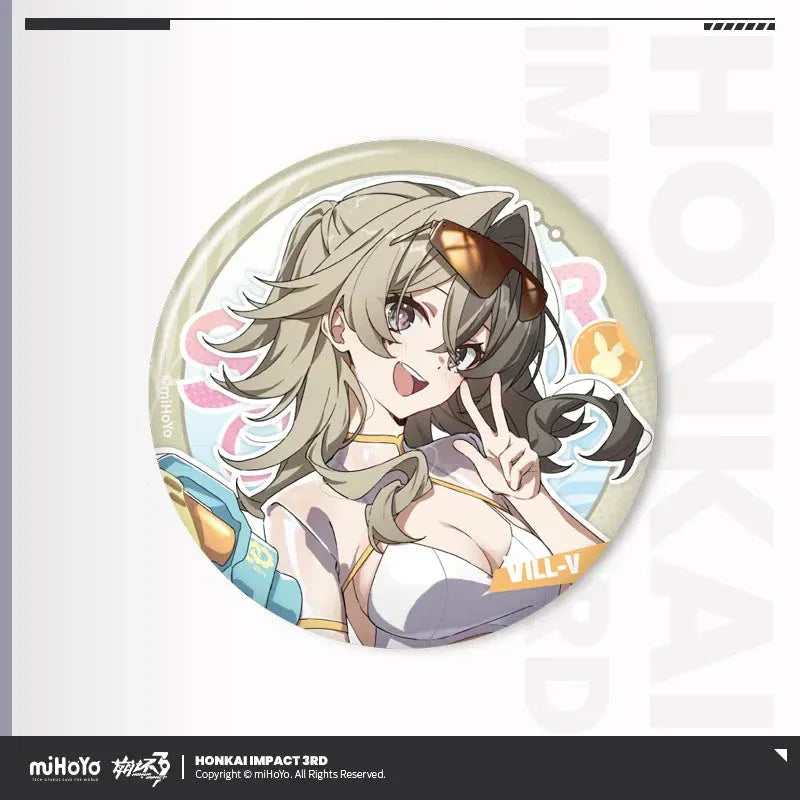 Summer Cruise Series Tinplate Badge Vol.4 Honkai Impact 3rd Hua ACG Go Anime www.acg-go.com Aponia, Badge, Eden, Elysia, Griseo, Honkai Impact 3rd, Hua, Kalpas, Kevin, Kosma, Mobius, Pardofelis, Sakura, Su, Vill-V