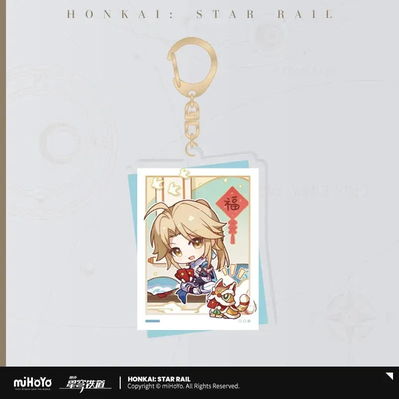 Happy New Year Series Acrylic Pendant Honkai: Star Rail Yanqing ACG Go Anime www.acg-go.com Acheron, Black Swan, Dr. Ratio, Pendant & Keychain, Ruan Mei, Topaz and Numby, Yanqing