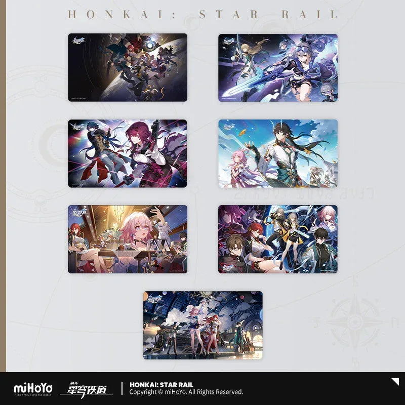 Honkai: Star Rail Theme Gaming Mousepad Get Ready To Depart ACG Go Anime www.acg-go.com Caelus, Celestial Eyes Above Mortal Ruins, Dan Heng, Even Immortality Ends, Galactic Roaming, Gaming Mouse Pad, Himeko, Interstellar Journey, Kafka, March 7th, Office Supply, Silver Wolf, Stelle, Trailblazer, Welt