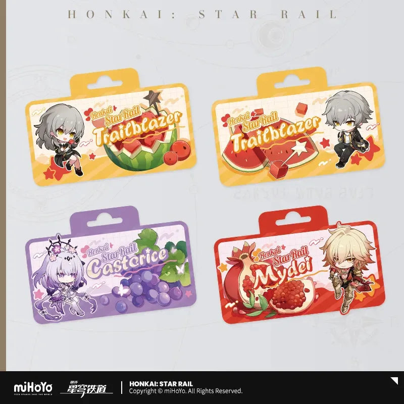 Honkai: Star Rail Fruity Summer Series Chibi Acrylic Clip Trailblazer Caelus (Male) ACG Go Anime www.acg-go.com Caelus, Castorice, Honkai: Star Rail, Mydei, Office Supply, Stelle, Trailblazer