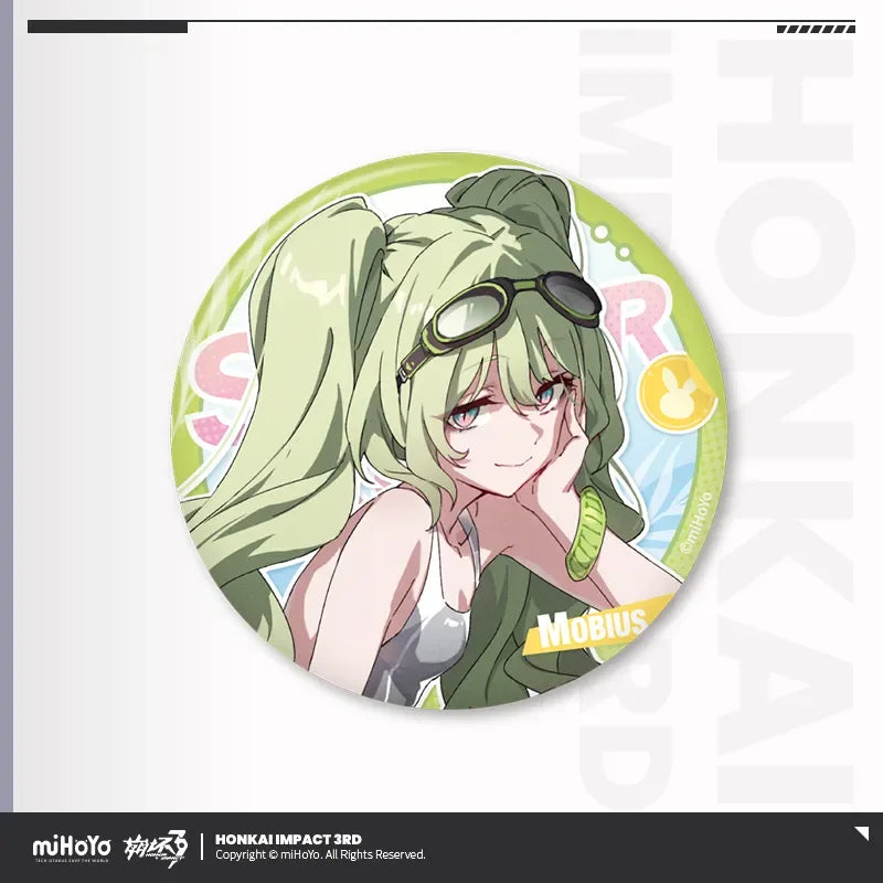 Summer Cruise Series Tinplate Badge Vol.4 Honkai Impact 3rd Mobius ACG Go Anime www.acg-go.com Aponia, Badge, Eden, Elysia, Griseo, Honkai Impact 3rd, Hua, Kalpas, Kevin, Kosma, Mobius, Pardofelis, Sakura, Su, Vill-V