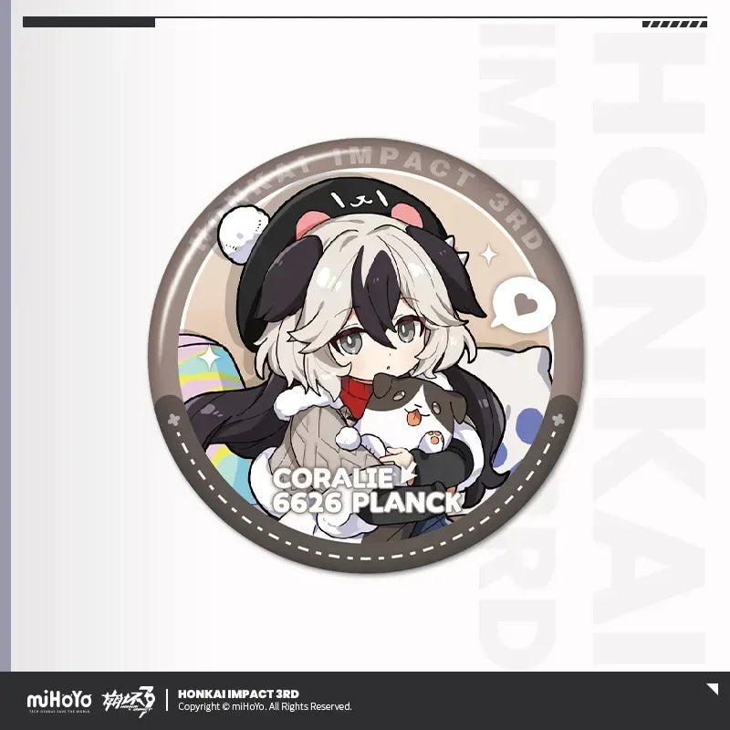 Honkai Impact 3rd Little Tea Party Series Vol.2 Tinplate Badge Coralie ACG Go Anime www.acg-go.com Badge, Coralie, Dream Seeker, Helia, Honkai Impact 3rd, Senadina, Songque