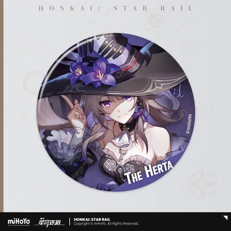 Honkai: Star Rail Interstellar Journey Series Tinplate Badge Vol 2 The Herta ACG Go Anime www.acg-go.com Acheron, Aglaea, Aventurine, Badge, Black Swan, Boothill, Feixiao, Firefly, Fugue, Honkai: Star Rail, Jade, March 7th, Moze, Mydei, Rappa, Robin, Sparkle, Sunday, The Herta, Tribbie, Yunli