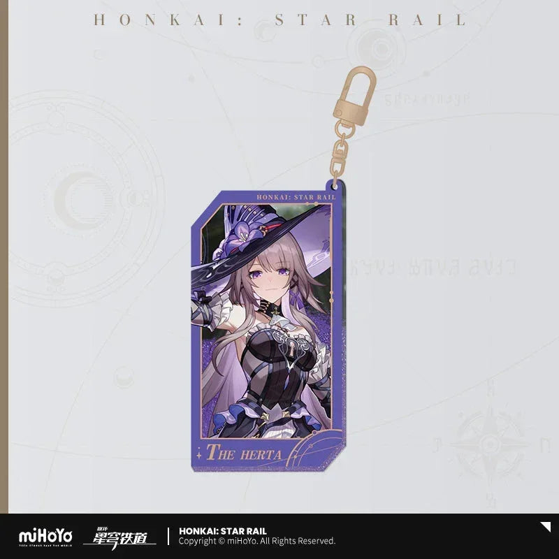 Honkai: Star Rail Invitation From The Stellar Series Glitter Quicksand Acrylic Keychain The Herta ACG Go Anime www.acg-go.com Acheron, Aglaea, Argenti, Art Decor, Aventurine, Bailu, Black Swan, Blade, Boothill, Dan Heng • Imbibitor Lunae, Dr. Ratio, Feixiao, Firefly, Fu Xuan, Fugue, Huohuo, Jade, Jiaoqiu, Jing Yuan, Jingliu, Kafka, Lingsha, Luocha, March 7th, Mydei, Rappa, Robin, Ruan Mei, Seele, Serval, Silver Wolf, Sparkle, Stand, Sunday, The Herta, Topaz, Tribbie, Yunli