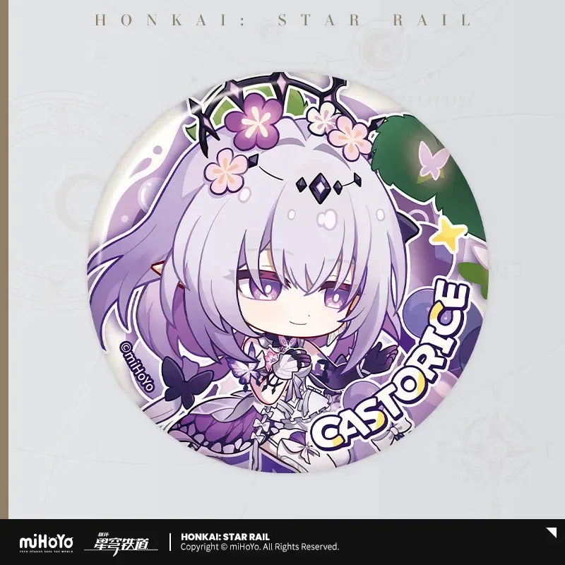 Honkai: Star Rail Fruity Summer Series Chibi Tinplate Badge Castorice ACG Go Anime www.acg-go.com Badge, Caelus, Castorice, Honkai: Star Rail, Mydei, Stelle, Trailblazer