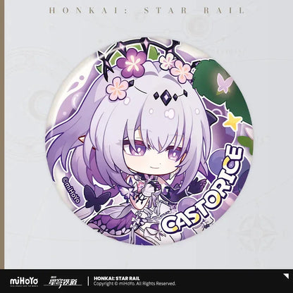 Honkai: Star Rail Fruity Summer Series Chibi Tinplate Badge Castorice ACG Go Anime www.acg-go.com Badge, Caelus, Castorice, Honkai: Star Rail, Mydei, Stelle, Trailblazer