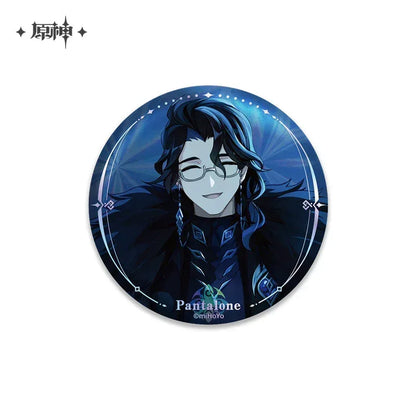 Genshin Impact A Winter Night's Lazzo Series Merch Badge - Pantalone ACG Go Anime www.acg-go.com Arlecchino, Art Decor, Badge, Columbina, Il Capitano, Il Dottore, Pantalone, Pierro, Pulcinella, Sandrone, Tartaglia