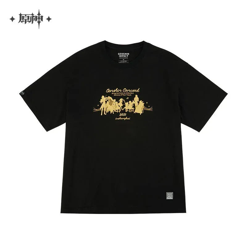Genshin Impact Melodies of an Endless Journey T-shirt Silhouettes Ver. / XL ACG Go Anime www.acg-go.com Apparel, Barbara, Beidou, Diluc, Kaeya, Klee, Ningguang, Qiqi, T-shirt, Theme Artwork, Venti, Xiangling
