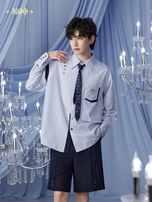 Furina Theme Impression Series Striped Casual Shirt