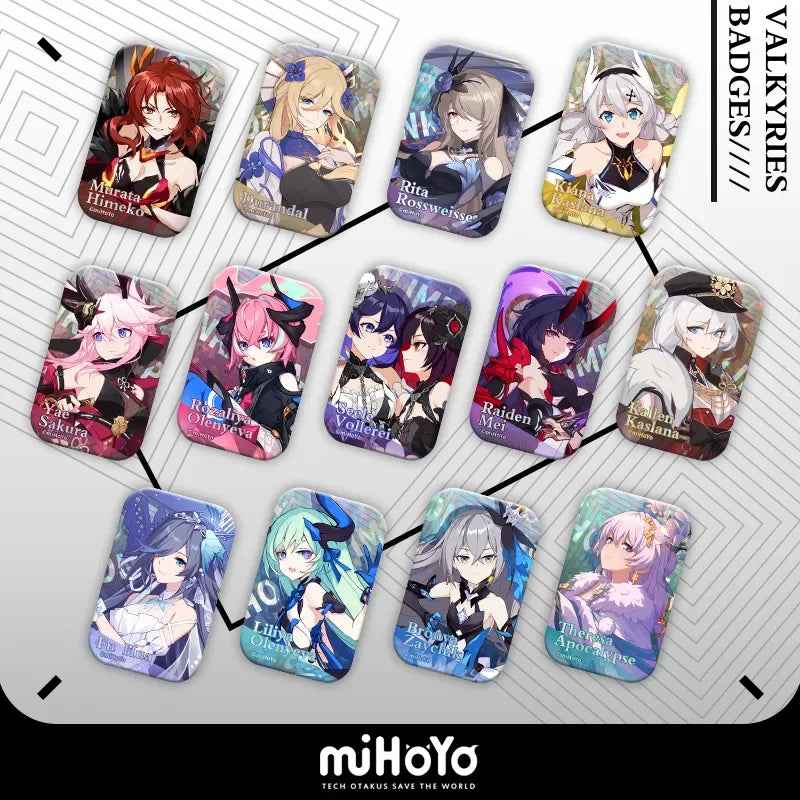Portrait Series Square Badge Mystery Box Honkai Impact 3rd All Set (13 pc) ACG Go Anime www.acg-go.com Badge, Honkai Impact 3rd, Mystery Box