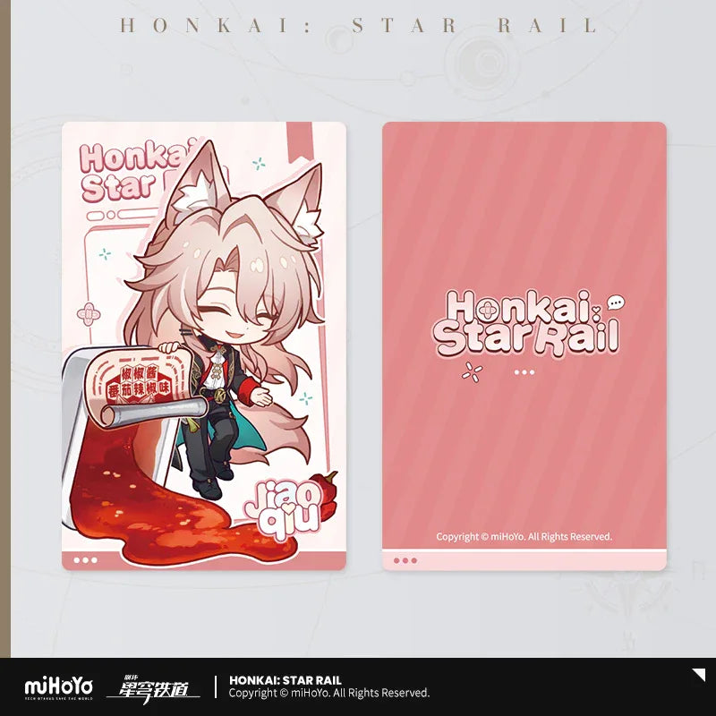 Honkai: Star Rail x KFC 2025 Series Chibi Artwork Laser Cardboard Jiaoqiu ACG Go Anime www.acg-go.com Cardboard, Fei Xiao, Honkai: Star Rail, Jiaoqiu, Moze