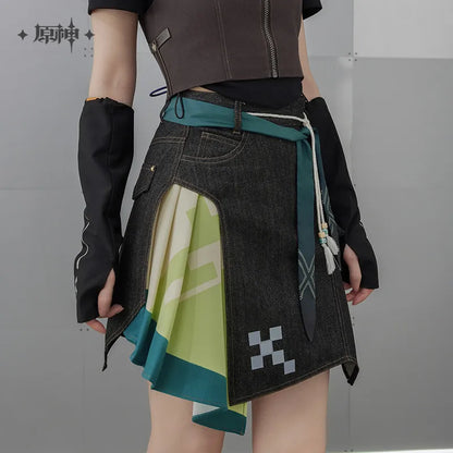 kinich theme impression series irregular patchwork denim skirt ACG GO