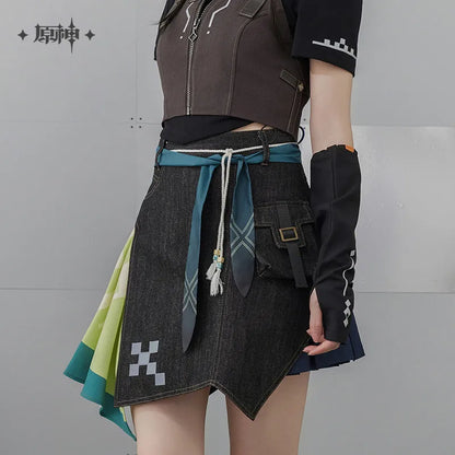 kinich theme impression series irregular patchwork denim skirt ACG GO