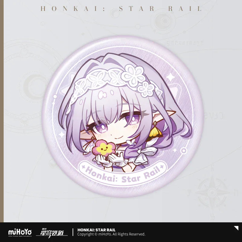 Nameless Honor Series Tinplate Badge Honkai: Star Rail Castorice ACG Go Anime www.acg-go.com Acheron, Anaxa, Aventurine, Badge, Blade, Boothill, Bronya, Castorice, Cipher, Dan Heng, Dr. Ratio, Firefly, Fu Xuan, Gepard, Herta, Himeko, Hyacine, Jing Yuan, Jingliu, Kafka, March 7th, Mydei, Ruan Mei, Sampo, Sparkle, The Herta, Topaz, Trailblazer, Tribbie, Welt, Yanqing