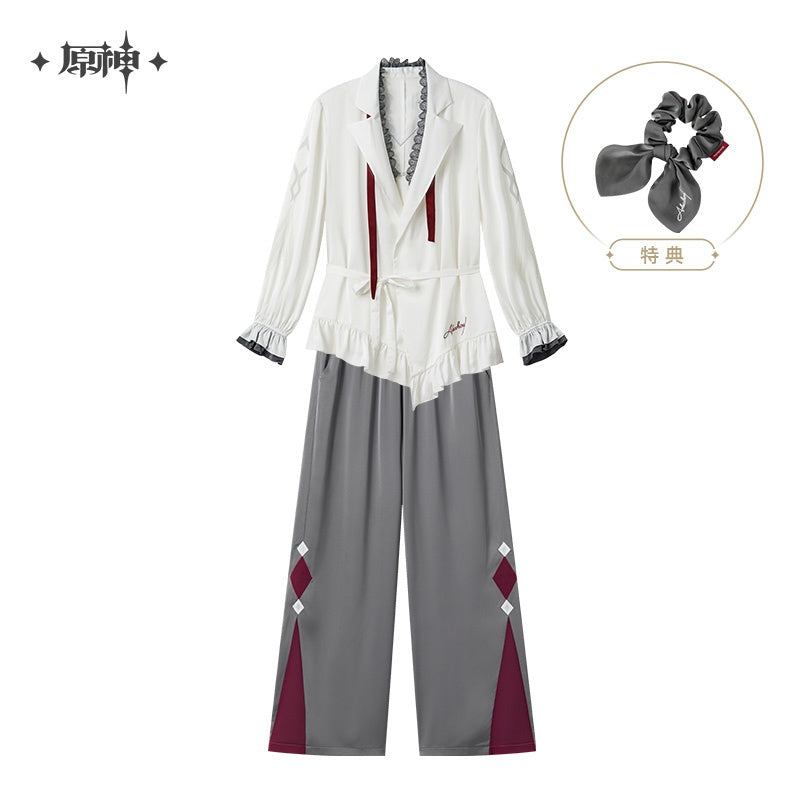 Genshin Impact Arlecchino Nighttime Tea Talk Series Pajama Set With Hair Tie