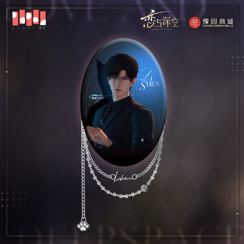 love and deepspace meow s time series elliptical chain tinplate badge ACG GO