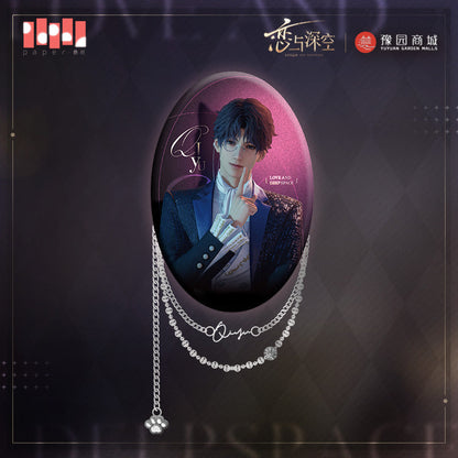 love and deepspace meow s time series elliptical chain tinplate badge ACG GO