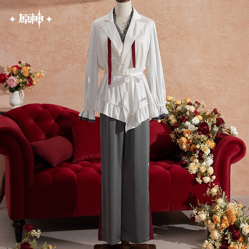 Genshin Impact Arlecchino Nighttime Tea Talk Series Pajama Set With Hair Tie
