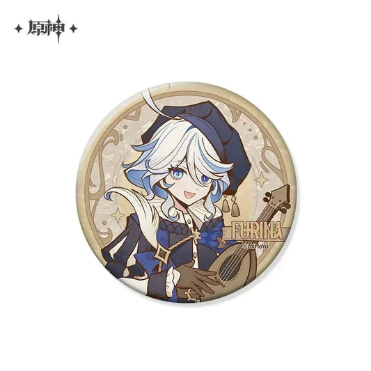 Genshin Impact Marechaussee Hunter Series Merch Character Badge - Furina ACG Go Anime www.acg-go.com Aether, Art Decor, Badge, Card, Clorinde, Furina, Lumine, Lyney, Navia, Paimon, Stand