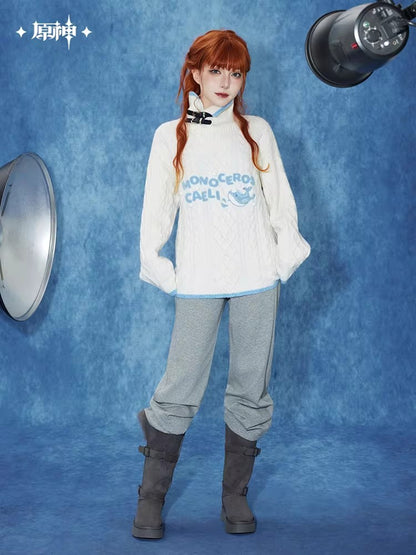 Genshin Impact Tartaglia Theme Impression Series Cable Knit Collar Sweater