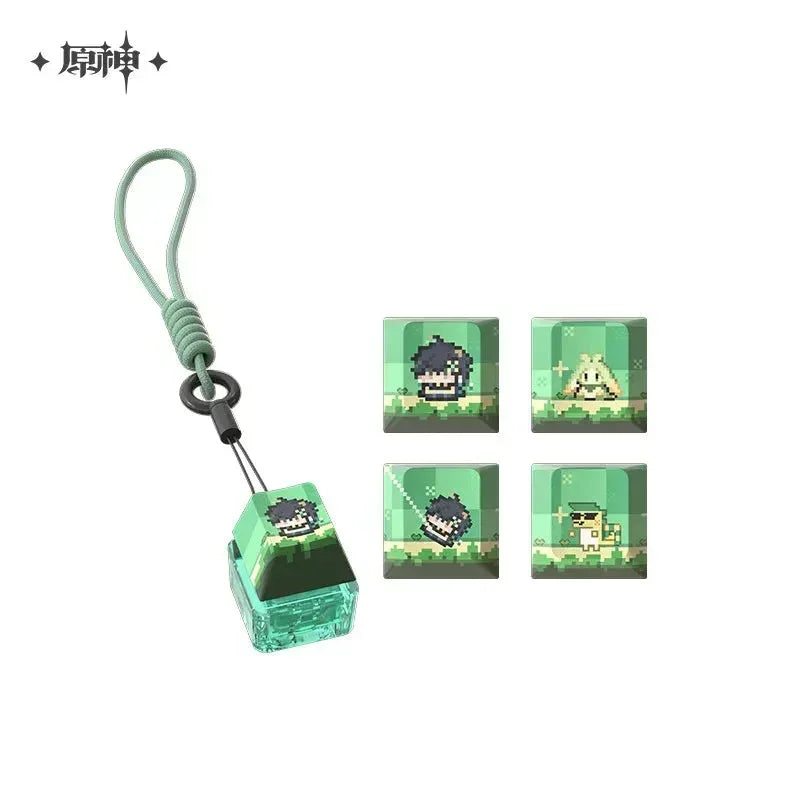 Genshin Impact Natlan Colorful Pixels Series Kinich Merch Keycap Set ACG Go Anime www.acg-go.com Art Decor, Badge, Bag, Cable, Electronics, Keycap, Kinich, Mouse, Mouse Pad