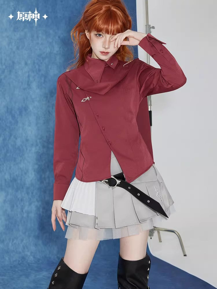 Genshin Impact Tartaglia Theme Impression Series Pleated Mini Skirt