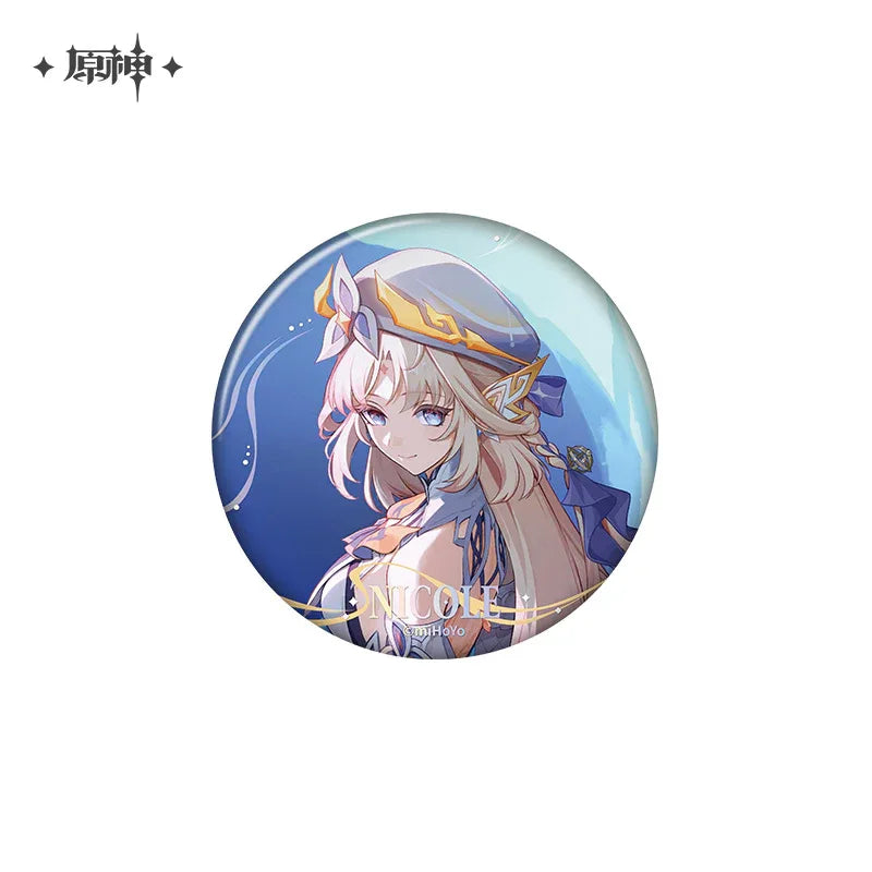 Moonlit Ballad of the Night Series Badge Genshin Impact Nicole Reeyn ACG Go Anime www.acg-go.com Aino, Alice, Badge, Colombina, Durin, Flins, Genshin Impact, Ineffa, Jahoda, Lauma, Nefer, Nicole Reeyn, Sandrone, Varka