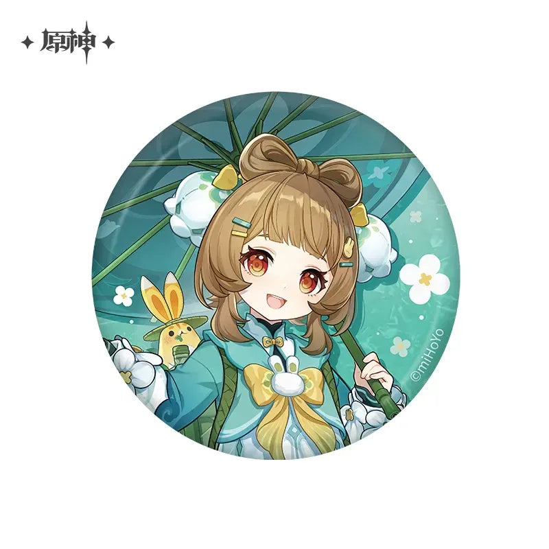 Genshin Impact Teyvat Style Series Merch Badge: Yaoyao - Rainlit Bamboo Reverie ACG Go Anime www.acg-go.com Badge, Character Artwork, Diluc, Fischl, Ganyu, Kaeya, Kamisato Ayaka, Keqing, Kirara, Klee, Lisa, Neuvillette, Nilou, Ningguang, Shenhe, Stand, Xingqiu, Yaoyao