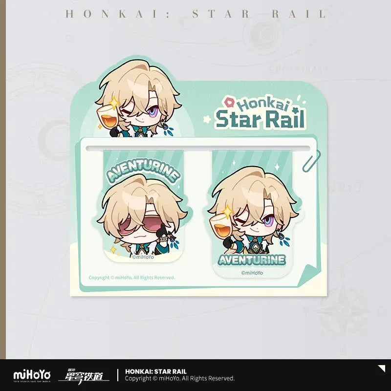 Pom-Pom Exhibition Series Soft Magnetic Bookmark Set Honkai: Star Rail Aventurine ACG Go Anime www.acg-go.com Aventurine, Dan Heng • Imbibitor Lunae, Dr. Ratio, Feixiao, Firefly, Jiaoqiu, Jing Yuan, Kafka, Mydei, Robin, Stationary, Sunday, The Herta