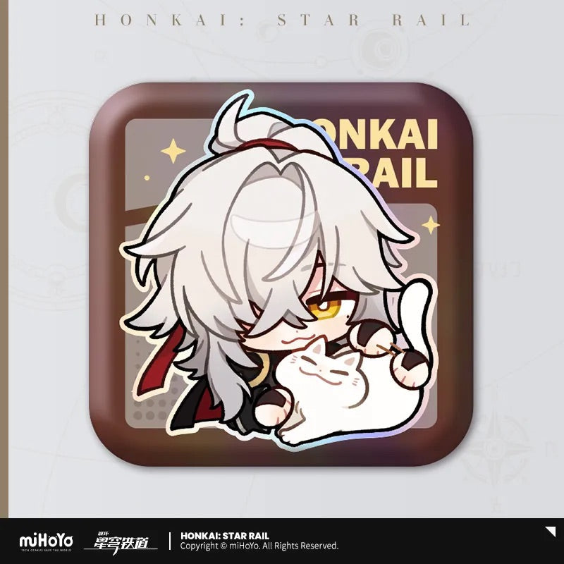 Pom-Pom Exhibition Series Square Tinplate Badge Honkai: Star Rail Jing Yuan ACG Go Anime
