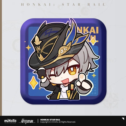 pom pom exhibition series square tinplate badge ACG GO