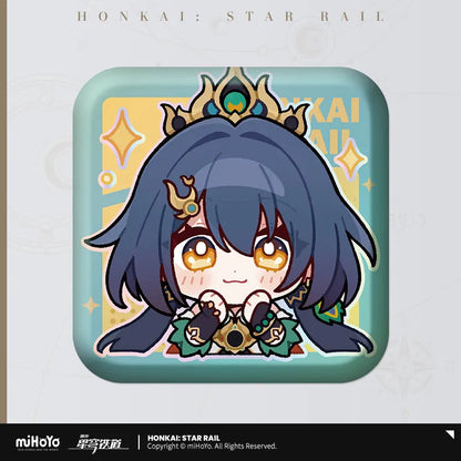 pom pom exhibition series square tinplate badge ACG GO