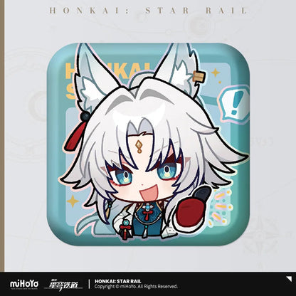 pom pom exhibition series square tinplate badge ACG GO