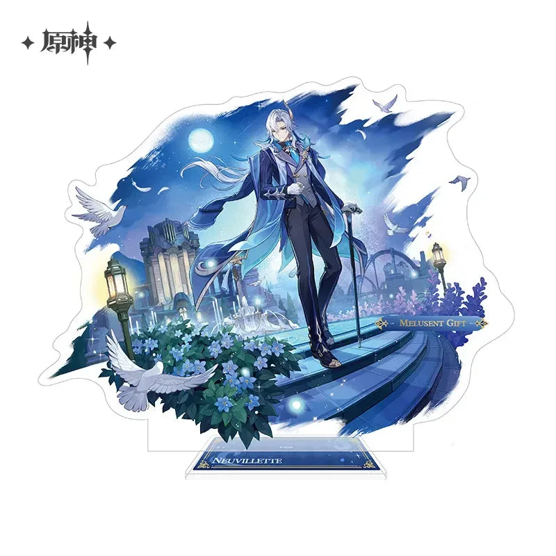 Genshin Impact Teyvat Style Series Merch Stand: Neuvillette - Melusent Gift ACG Go Anime www.acg-go.com Badge, Character Artwork, Diluc, Fischl, Ganyu, Kaeya, Kamisato Ayaka, Keqing, Kirara, Klee, Lisa, Neuvillette, Nilou, Ningguang, Shenhe, Stand, Xingqiu, Yaoyao
