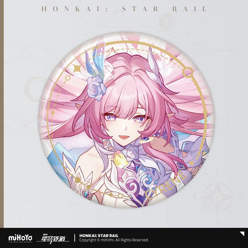 The Remembrance Character Warp Artwork Tinplate Badge Honkai: Star Rail Cyrene ACG Go Anime www.acg-go.com Aglaea, Badge, Castorice, Cyrene, Evernight, Hyacine, Trailblazer