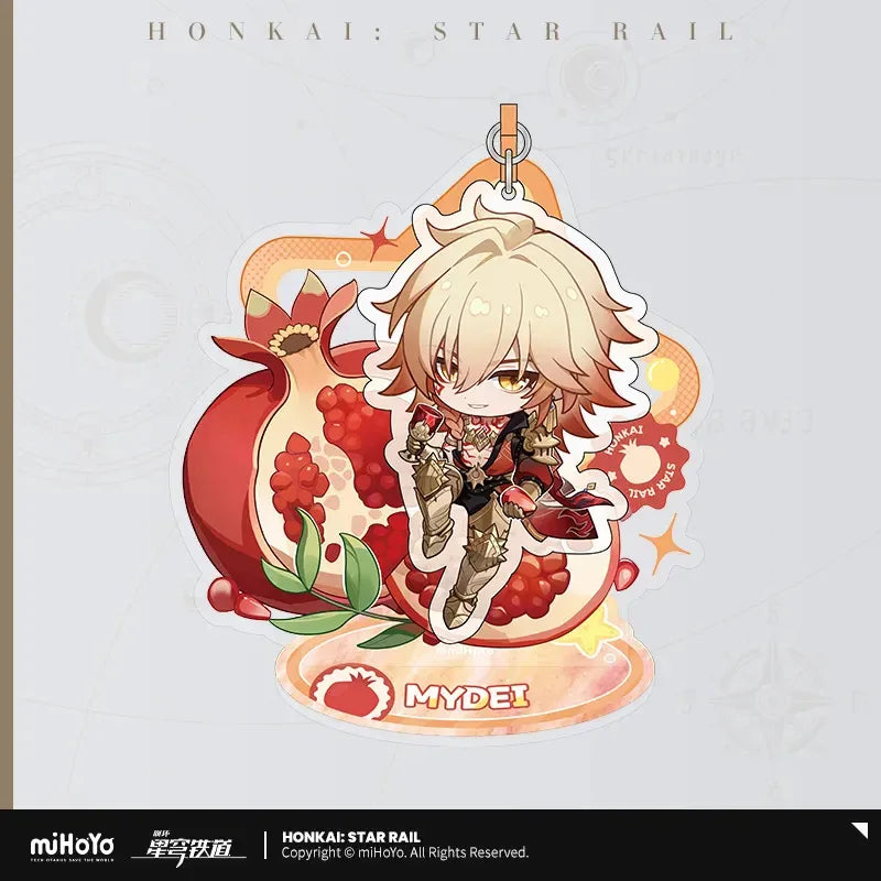 Honkai: Star Rail Fruity Summer Series Chibi Acrylic Keychain & Ornament Mydei ACG Go Anime www.acg-go.com Caelus, Castorice, Honkai: Star Rail, Keycahin, Mydei, Ornament, Stelle, Trailblazer