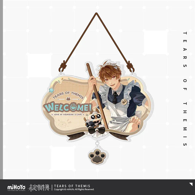 Tears of Themis Love at Azukisan's Café Series Acrylic Decorative Door Hanger Luke Pearce ACG Go Anime www.acg-go.com Art Decor, Artem Wing, Luke Pearce, Marius von Hagen, Tears of Themis, Vyn Richter