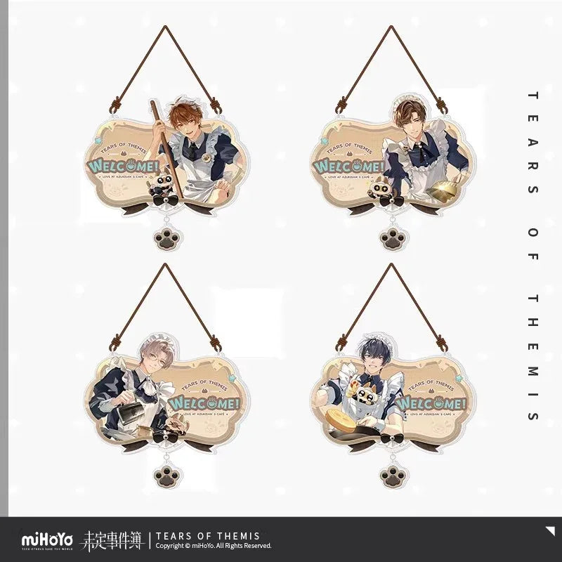 Tears of Themis Love at Azukisan's Café Series Acrylic Decorative Door Hanger Luke Pearce ACG Go Anime www.acg-go.com Art Decor, Artem Wing, Luke Pearce, Marius von Hagen, Tears of Themis, Vyn Richter