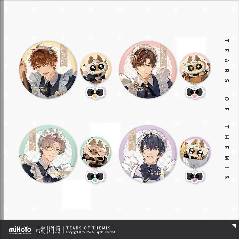 Tears of Themis Love at Azukisan's Café Series Tinplate Badge Set Luke Pearce ACG Go Anime www.acg-go.com Artem Wing, Badge, Luke Pearce, Marius von Hagen, Tears of Themis, Vyn Richter