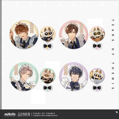 Tears of Themis Love at Azukisan's Café Series Tinplate Badge Set Luke Pearce ACG Go Anime www.acg-go.com Artem Wing, Badge, Luke Pearce, Marius von Hagen, Tears of Themis, Vyn Richter