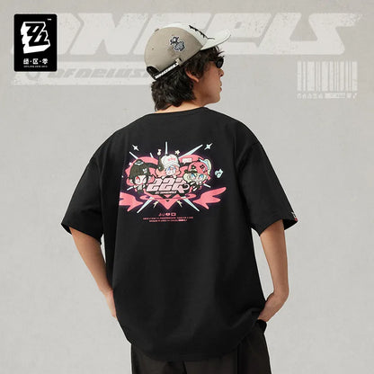 Zenless Zone Zero STUDIO Angels of Delusion Themed Contrast Print T-Shirt
