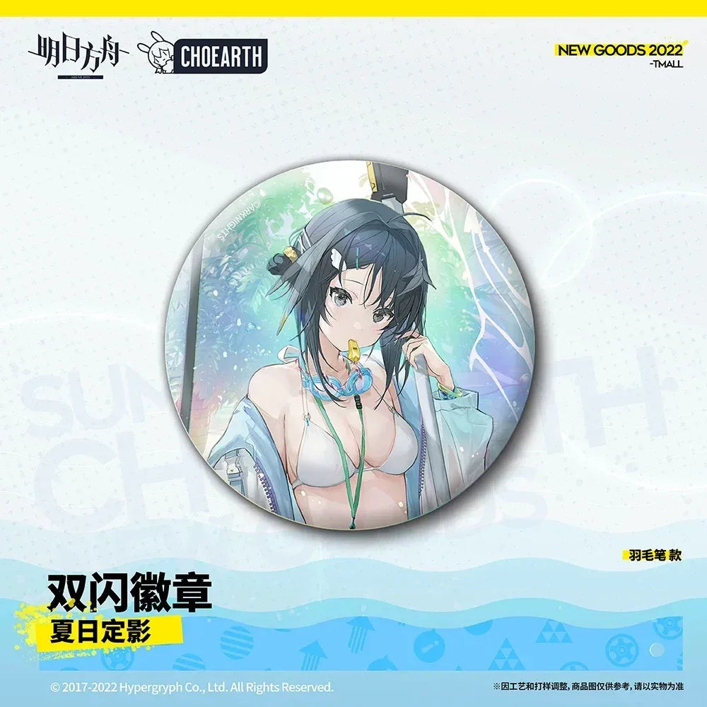 Arknights Summer Reflection Series Glittering Shikishi Badge La Pluma ACG Go Anime www.acg-go.com Arknights, Elysium, La Pluma, Roberta, Surtr