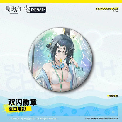 Arknights Summer Reflection Series Glittering Shikishi Badge La Pluma ACG Go Anime www.acg-go.com Arknights, Elysium, La Pluma, Roberta, Surtr